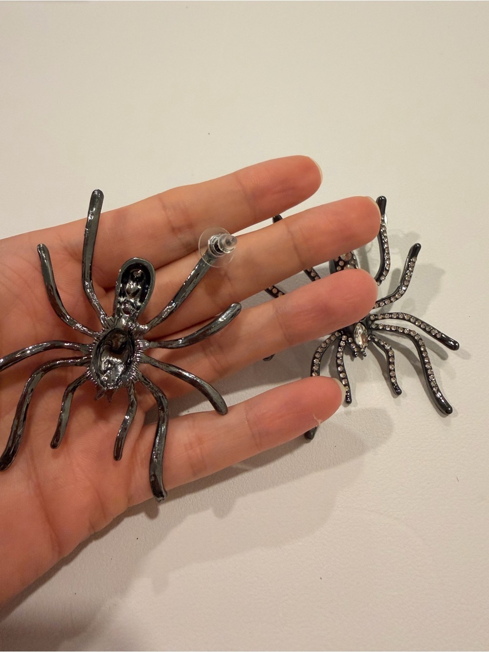 Black Spider Crystal Statement Earrings - Picture 4 of 6